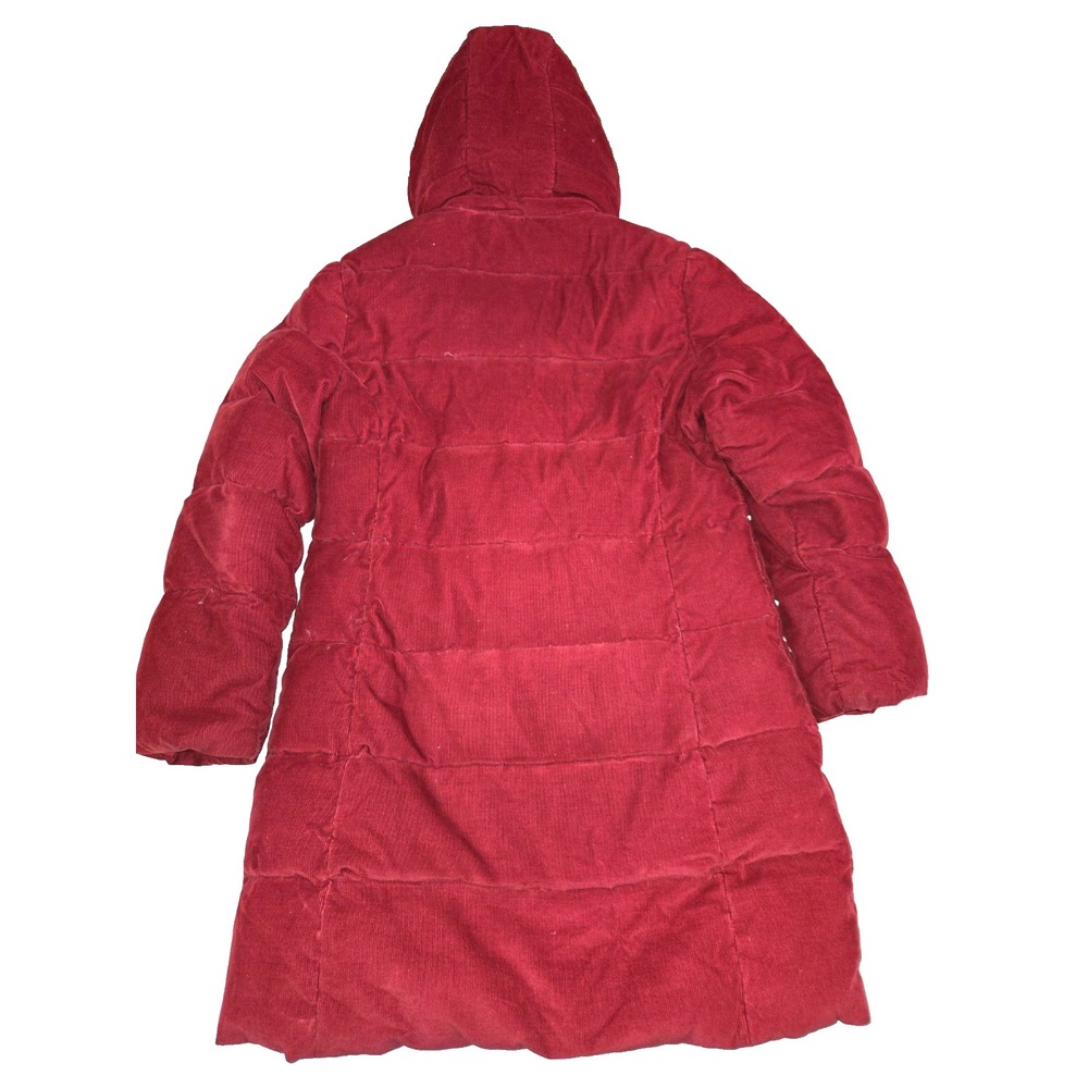 1 Madison Vintage Red Corduroy Puffer Jacket With Hood Small Feather Lite Down - Picture 2 of 11